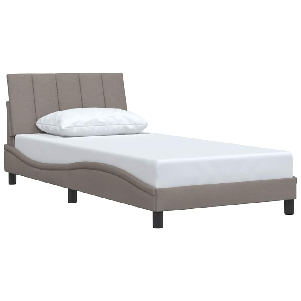 Vidaxl bedframe zonder matras hanko 100x200 cm stof taupe