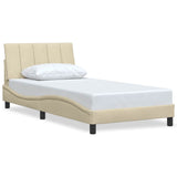 Vidaxl bedframe zonder matras hanko 100x200 cm stof crèmekleurig