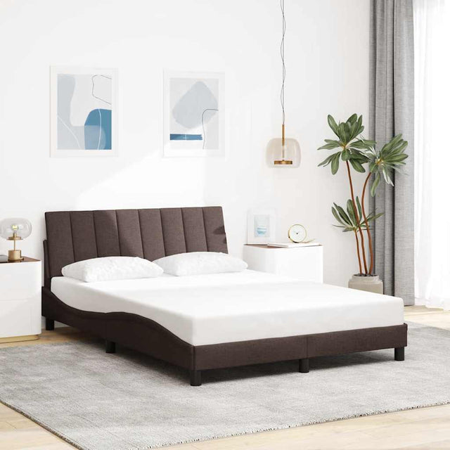 Vidaxl bedframe zonder matras hanko 120x200 cm stof donkerbruin