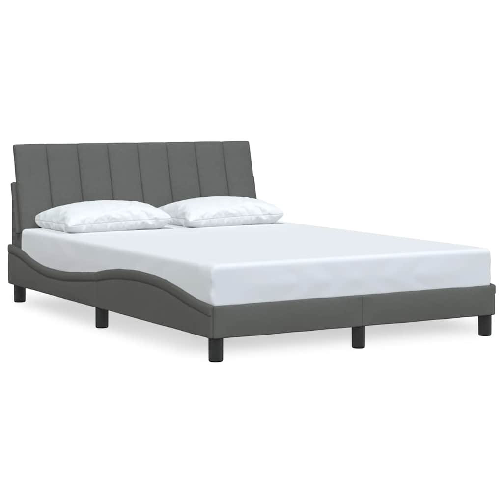 Vidaxl bedframe zonder matras hanko stof donkergrijs 140x190 cm