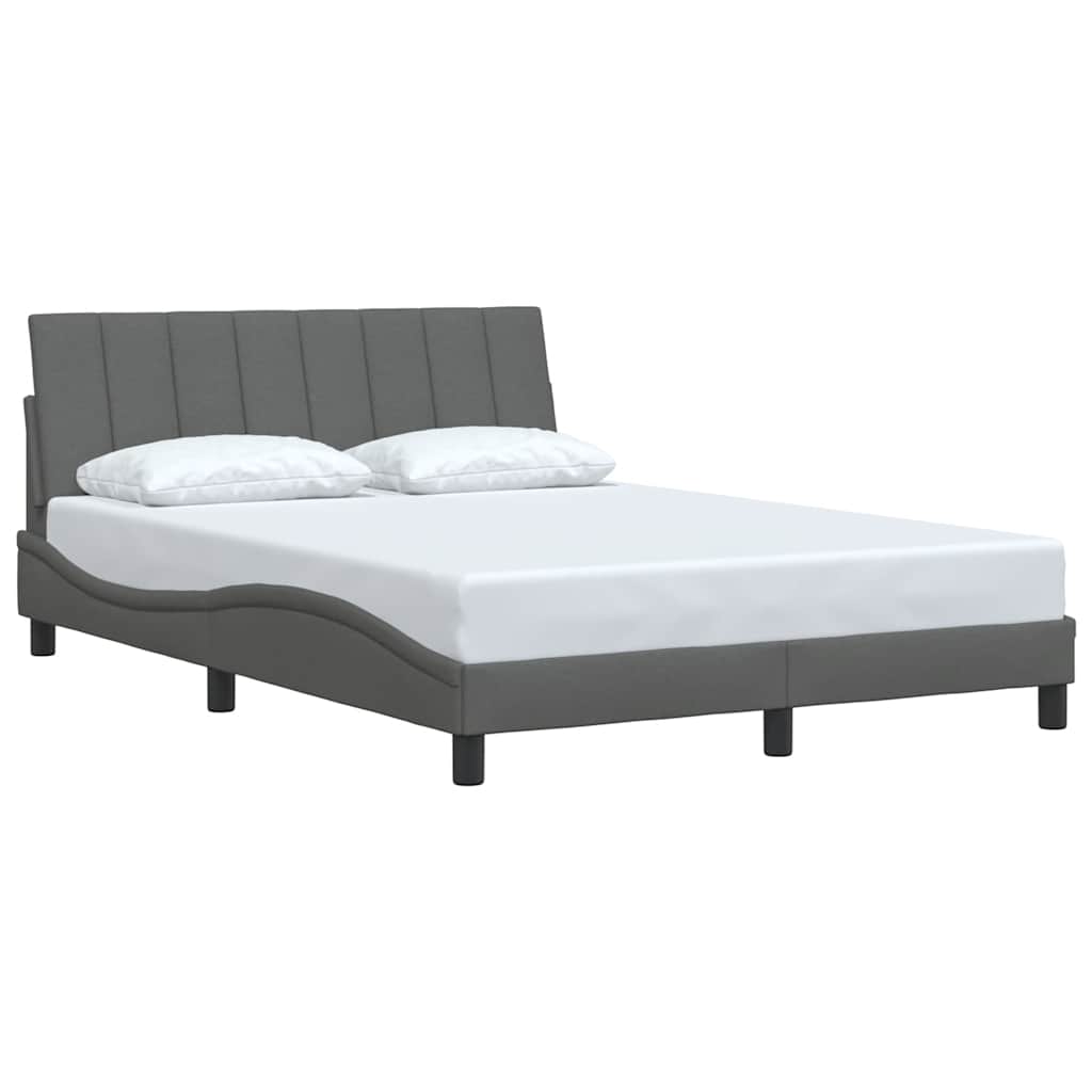 Vidaxl bedframe zonder matras hanko stof donkergrijs 140x190 cm
