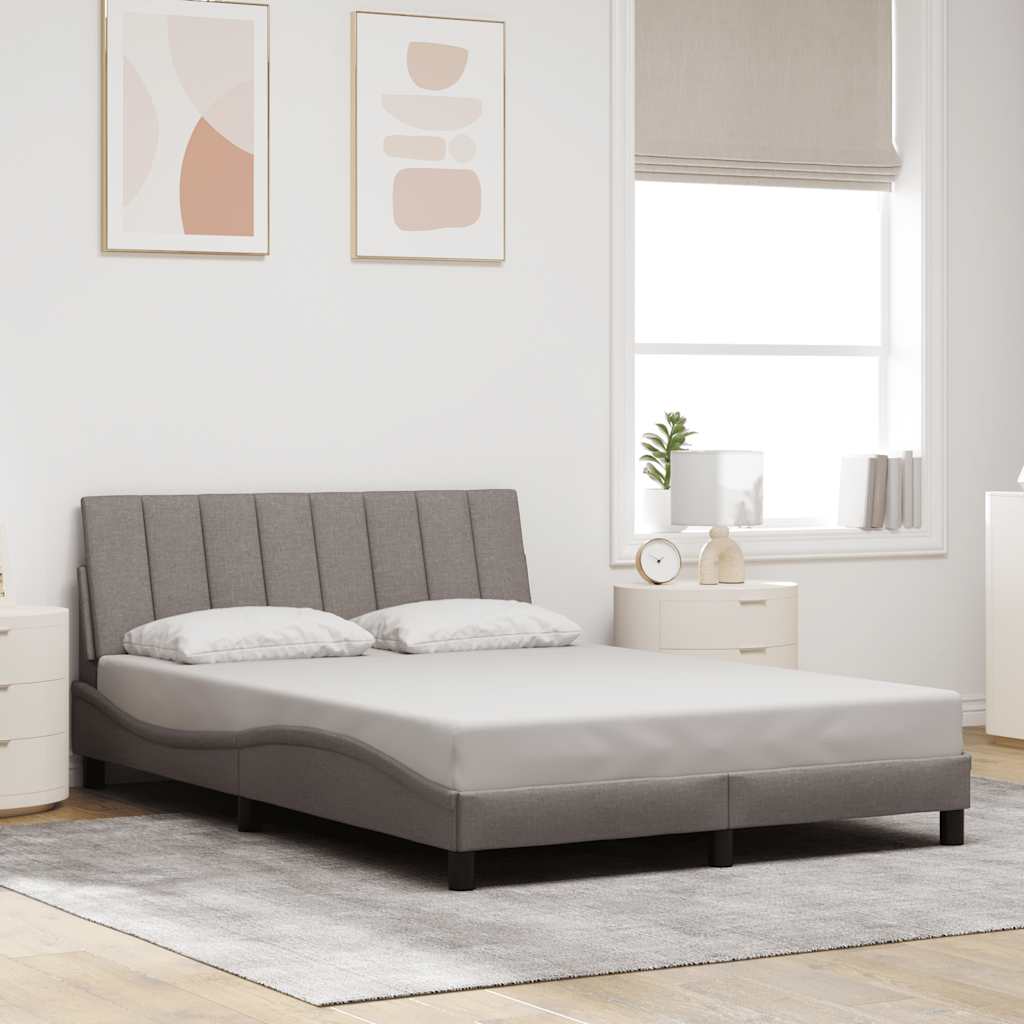 Vidaxl bedframe zonder matras hanko stof taupe 140x190 cm