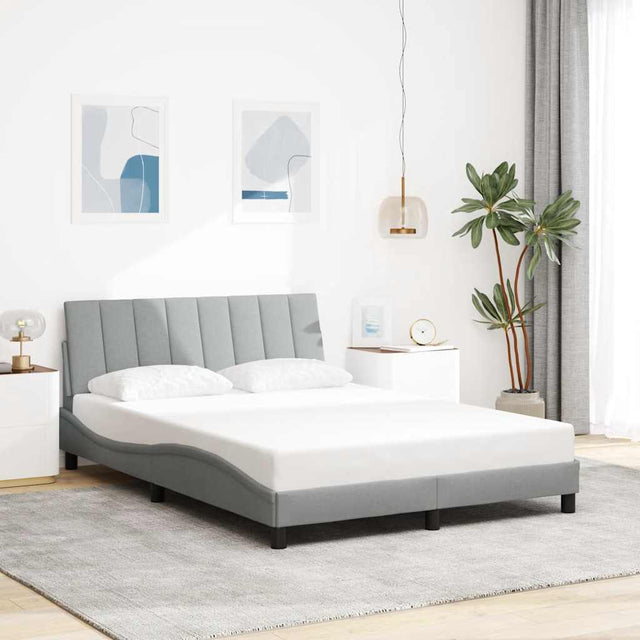 Vidaxl bedframe zonder matras hanko stof lichtgrijs 140x200 cm