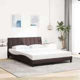 Vidaxl bedframe zonder matras hanko stof donkerbruin 160x200 cm