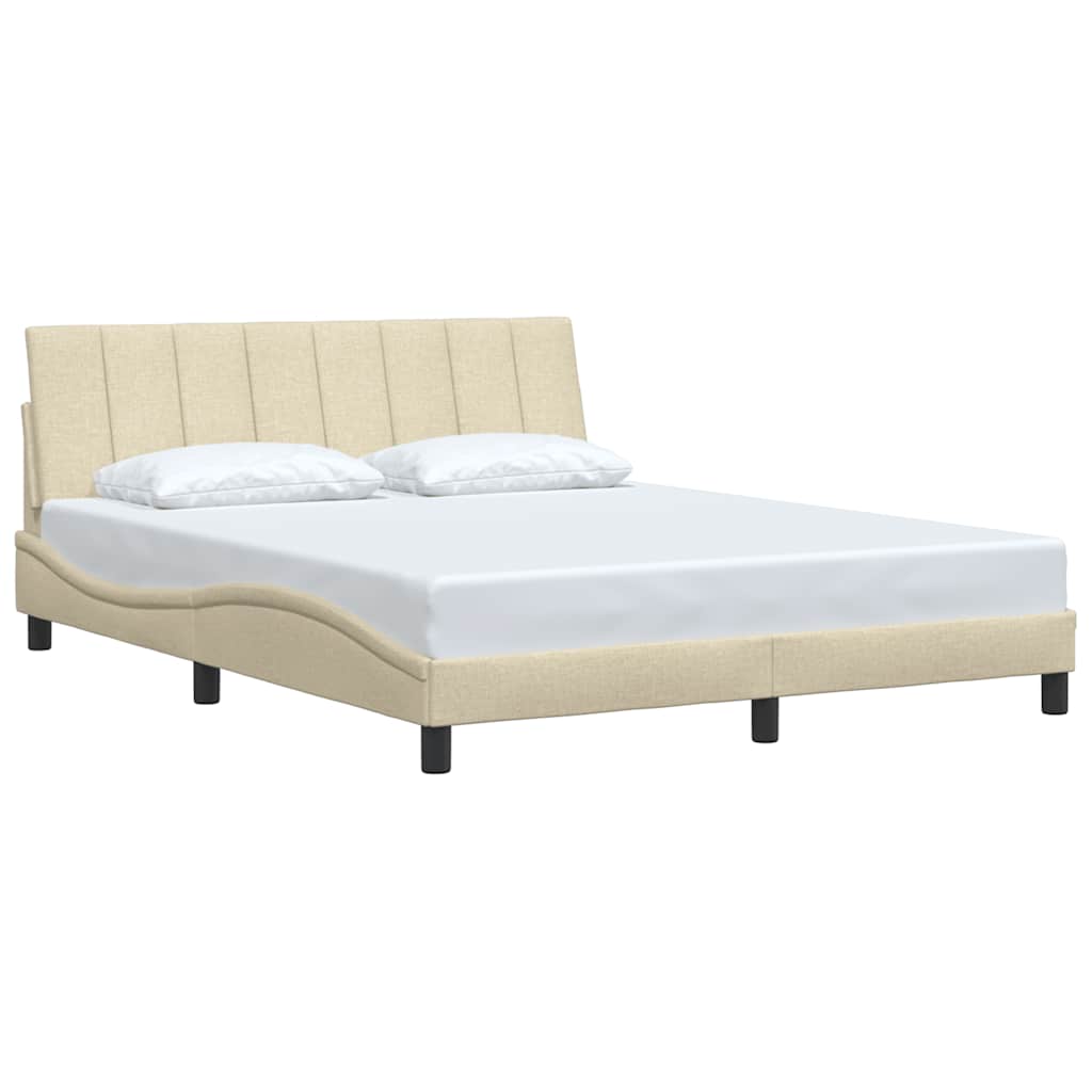 Vidaxl bedframe zonder matras hanko stof crèmekleurig 160x200 cm