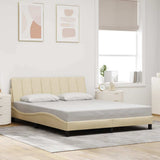 Vidaxl bedframe zonder matras hanko stof crèmekleurig 160x200 cm