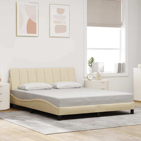 Vidaxl bedframe zonder matras hanko stof crèmekleurig 160x200 cm