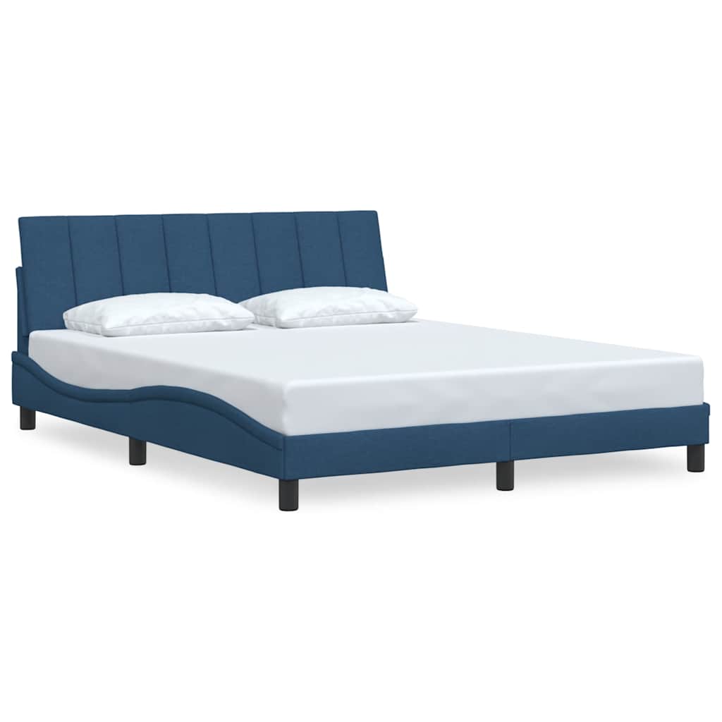 Vidaxl bedframe zonder matras hanko stof blauw 160x200 cm