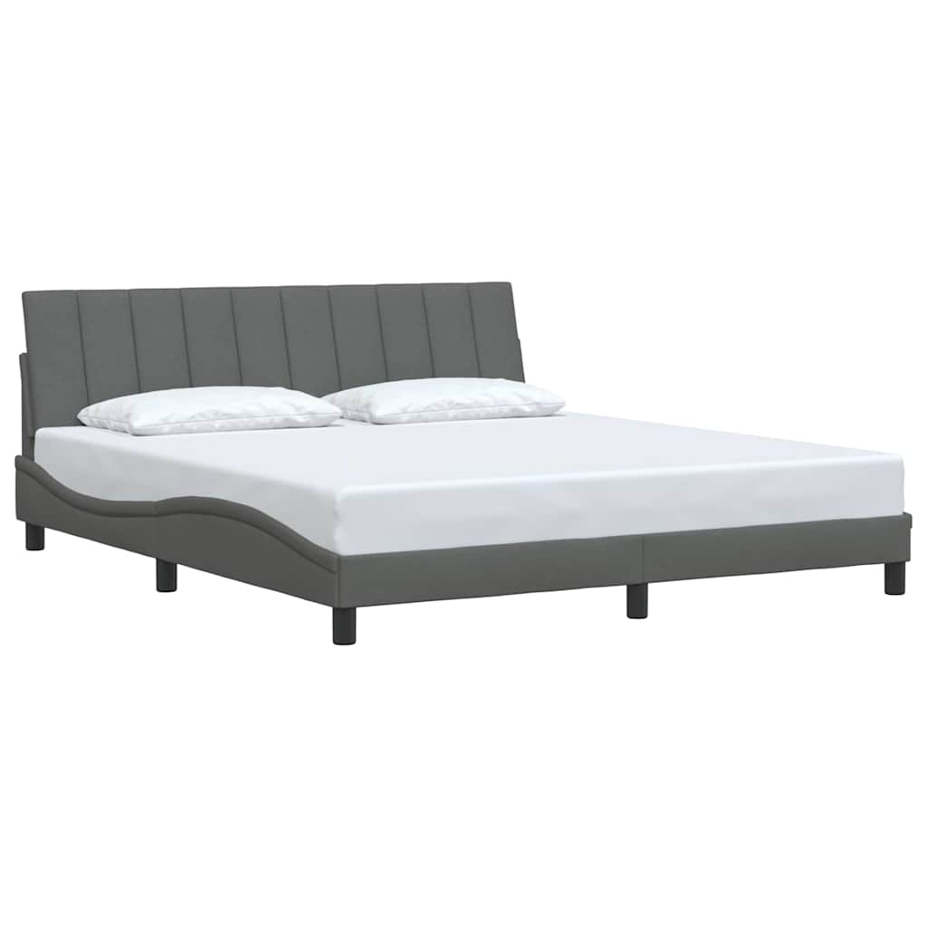 Vidaxl bedframe zonder matras hanko stof donkergrijs 180x200 cm