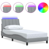 Vidaxl bedframe zonder matras hanko 80x200 cm stof lichtgrijs