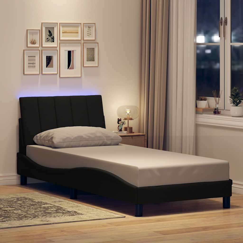 Vidaxl bedframe zonder matras hanko 90x190 cm stof zwart