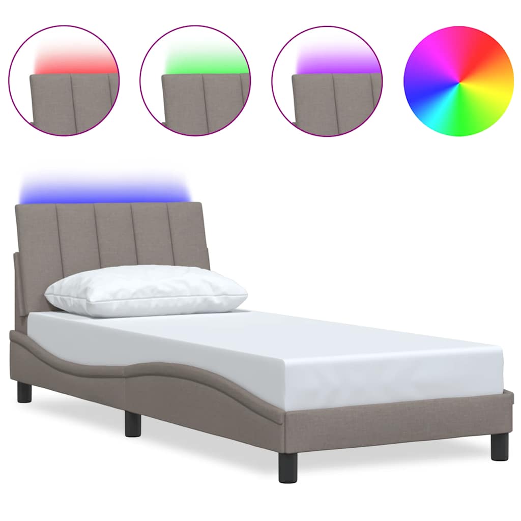 Vidaxl bedframe zonder matras hanko 90x190 cm stof taupe