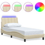 Vidaxl bedframe zonder matras hanko 90x190 cm stof crèmekleurig