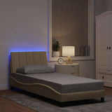 Vidaxl bedframe zonder matras hanko 90x200 cm stof crèmekleurig