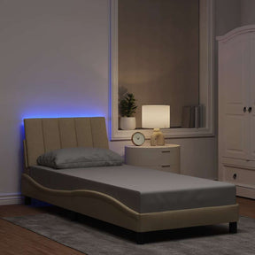 Vidaxl bedframe zonder matras hanko 90x200 cm stof crèmekleurig
