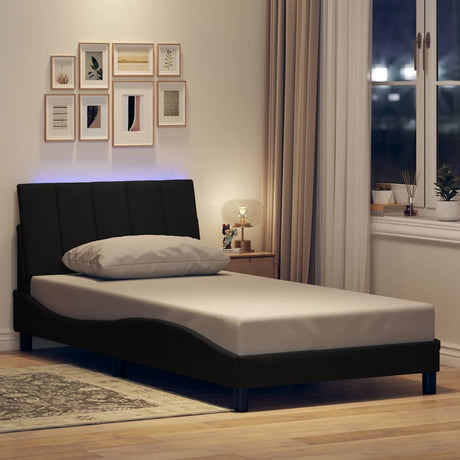 Vidaxl bedframe zonder matras hanko 100x200 cm stof zwart