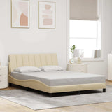 Vidaxl bedframe zonder matras hanko 120x200 cm stof crèmekleurig