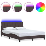 Vidaxl bedframe zonder matras hanko stof donkerbruin 140x190 cm