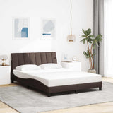 Vidaxl bedframe zonder matras hanko stof donkerbruin 140x190 cm