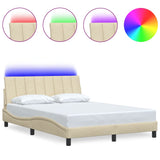 Vidaxl bedframe zonder matras hanko stof crèmekleurig 140x190 cm
