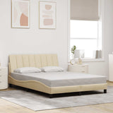Vidaxl bedframe zonder matras hanko stof crèmekleurig 140x190 cm