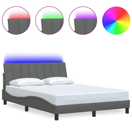 Vidaxl bedframe zonder matras hanko stof donkergrijs 140x200 cm