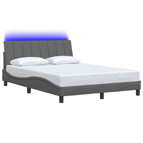 Vidaxl bedframe zonder matras hanko stof donkergrijs 140x200 cm