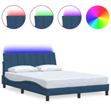 Vidaxl bedframe zonder matras hanko stof blauw 140x200 cm