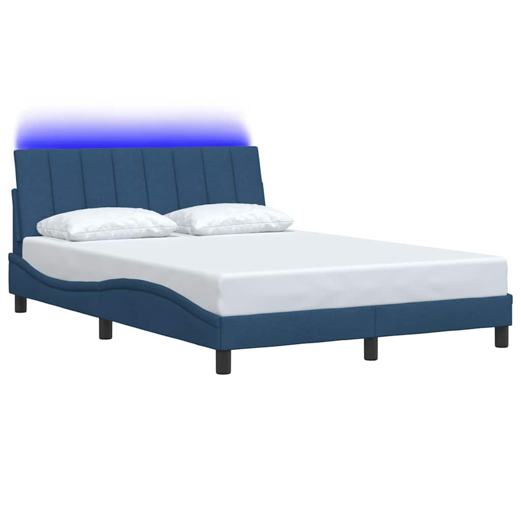 Vidaxl bedframe zonder matras hanko stof blauw 140x200 cm