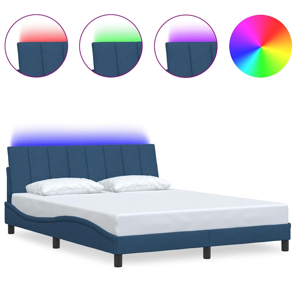 Vidaxl bedframe zonder matras hanko stof blauw 160x200 cm