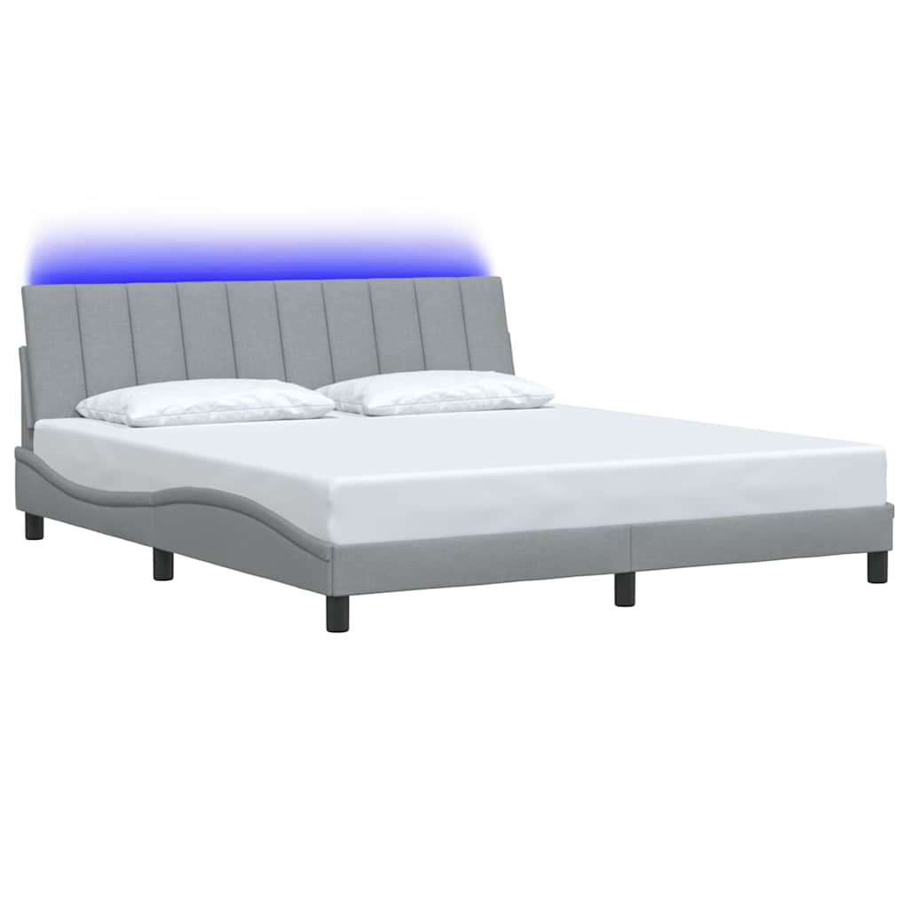 Vidaxl bedframe zonder matras hanko stof lichtgrijs 180x200 cm