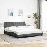 Vidaxl bedframe zonder matras hanko stof donkergrijs 180x200 cm