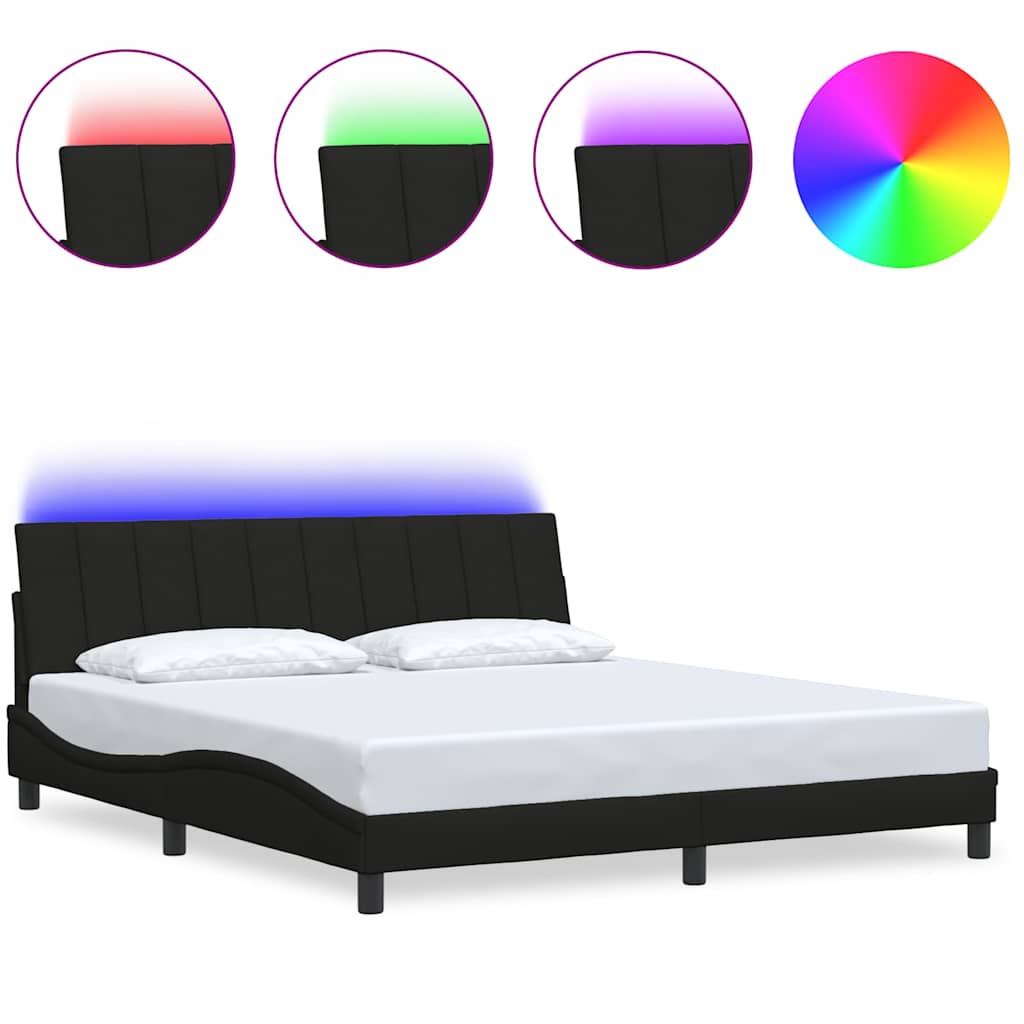 Vidaxl bedframe zonder matras hanko stof zwart 180x200 cm