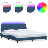 Vidaxl bedframe zonder matras hanko stof blauw 180x200 cm