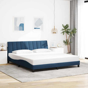Vidaxl bedframe zonder matras hanko stof blauw 180x200 cm