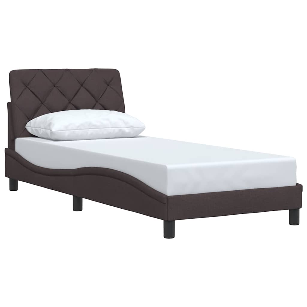 Vidaxl bedframe zonder matras 80x200 cm stof donkerbruin