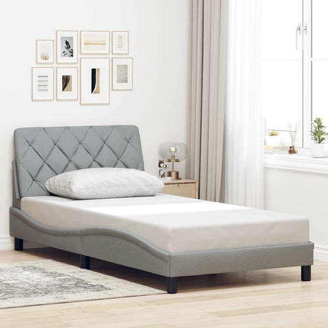 Vidaxl bedframe zonder matras 100x200 cm stof lichtgrijs