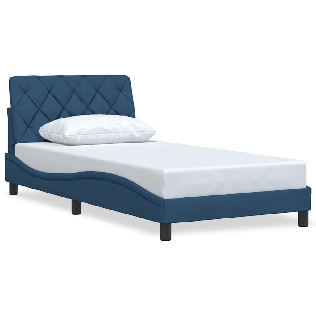 Vidaxl bedframe zonder matras 100x200 cm stof blauw