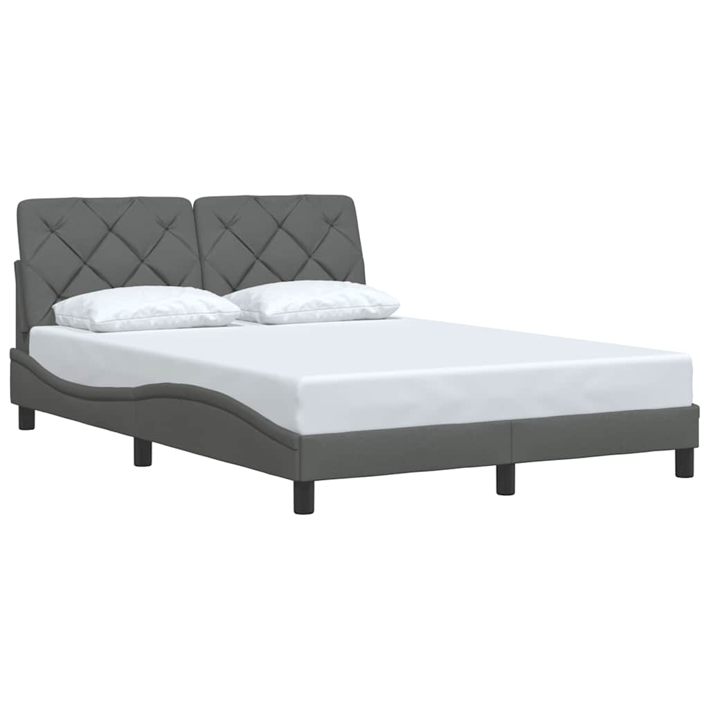 Vidaxl bedframe zonder matras stof donkergrijs 140x190 cm