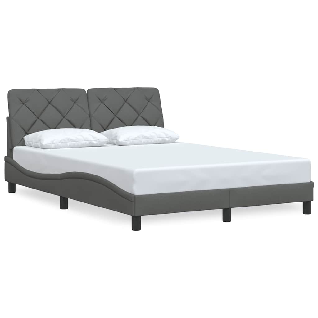Vidaxl bedframe zonder matras stof donkergrijs 140x190 cm