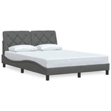 Vidaxl bedframe zonder matras stof donkergrijs 140x190 cm