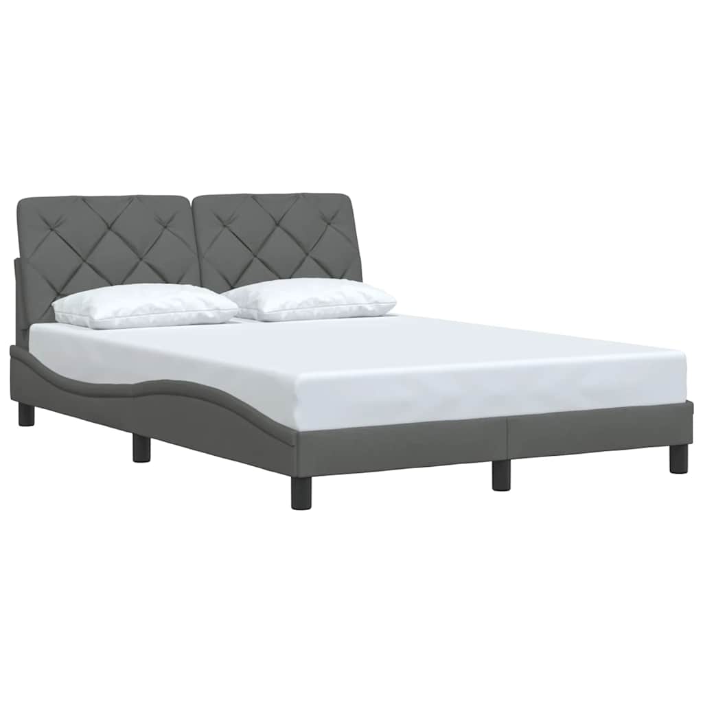 Vidaxl bedframe zonder matras stof donkergrijs 140x200 cm