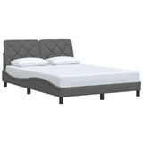 Vidaxl bedframe zonder matras stof donkergrijs 140x200 cm