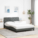 Vidaxl bedframe zonder matras stof donkergrijs 140x200 cm
