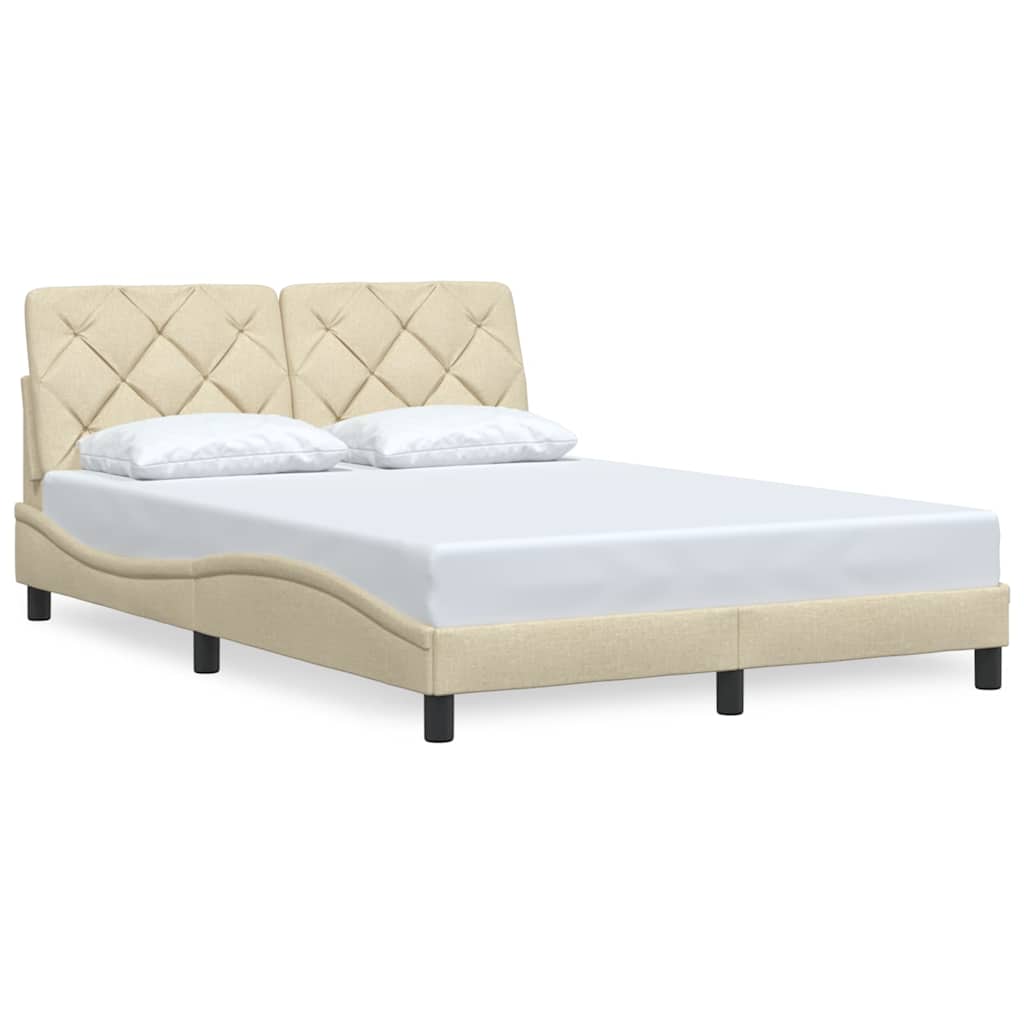 Vidaxl bedframe zonder matras stof crèmekleurig 140x200 cm