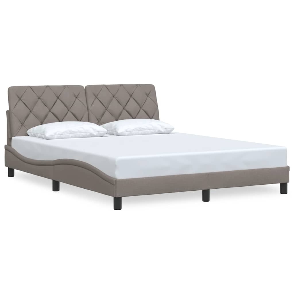 Vidaxl bedframe zonder matras stof taupe 160x200 cm