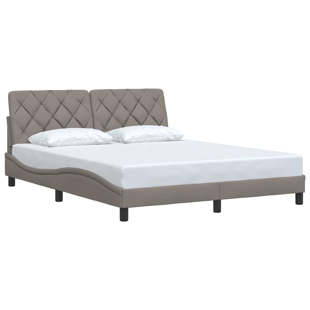 Vidaxl bedframe zonder matras stof taupe 160x200 cm