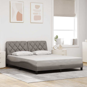 Vidaxl bedframe zonder matras stof taupe 160x200 cm