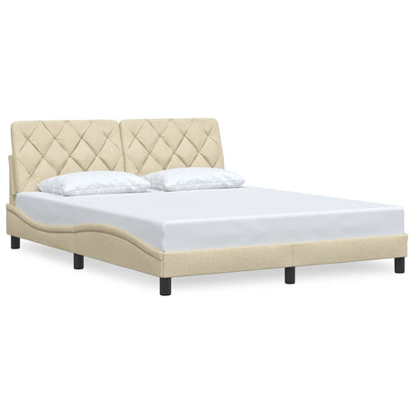 Vidaxl bedframe zonder matras stof crèmekleurig 160x200 cm