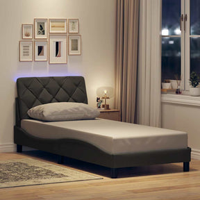Vidaxl bedframe met led zonder matras 90x190 cm stof donkergrijs